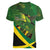 Jamaica Independence Day Women V-Neck T-Shirt Swallow-tail Hummingbird Tropical Plants and National Flag - Wonder Print Shop