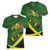 Jamaica Independence Day Women V-Neck T-Shirt Swallow-tail Hummingbird Tropical Plants and National Flag - Wonder Print Shop