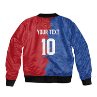 Custom Cape Verde Football 2026 Debut Bomber Jacket Blue Sharks Stand Strong