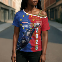 Custom Cape Verde Football 2026 Debut Cross Shoulder Shirt Blue Sharks Stand Strong