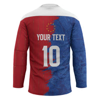 Custom Cape Verde Football 2026 Debut Hockey Jersey Blue Sharks Stand Strong