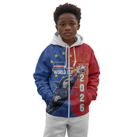 Custom Cape Verde Football 2026 Debut Kid Hoodie Blue Sharks Stand Strong