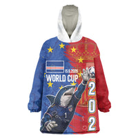 Custom Cape Verde Football 2026 Debut Kid Wearable Blanket Hoodie Blue Sharks Stand Strong