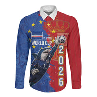 Custom Cape Verde Football 2026 Debut Long Sleeve Button Shirt Blue Sharks Stand Strong