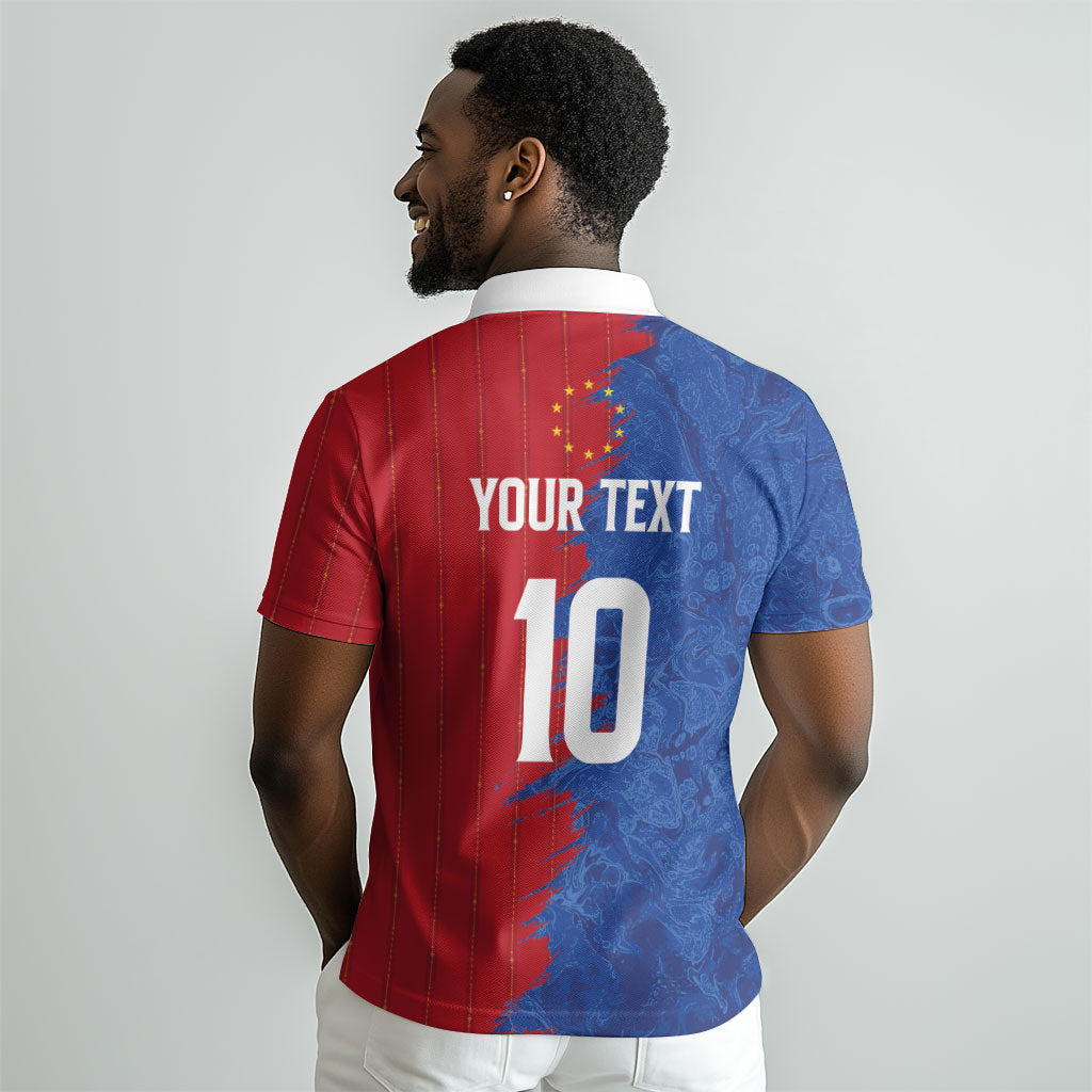 Custom Cape Verde Football 2026 Debut Polo Shirt Blue Sharks Stand Strong LT03