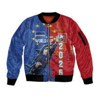 Custom Cape Verde Football 2026 Debut Sleeve Zip Bomber Jacket Blue Sharks Stand Strong