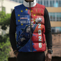 Custom Cape Verde Football 2026 Debut Sleeveless Puffer Jacket Blue Sharks Stand Strong