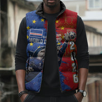 Custom Cape Verde Football 2026 Debut Sleeveless Puffer Jacket Blue Sharks Stand Strong