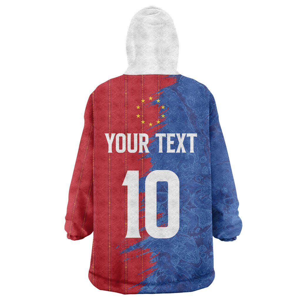 Custom Cape Verde Football 2026 Debut Wearable Blanket Hoodie Blue Sharks Stand Strong