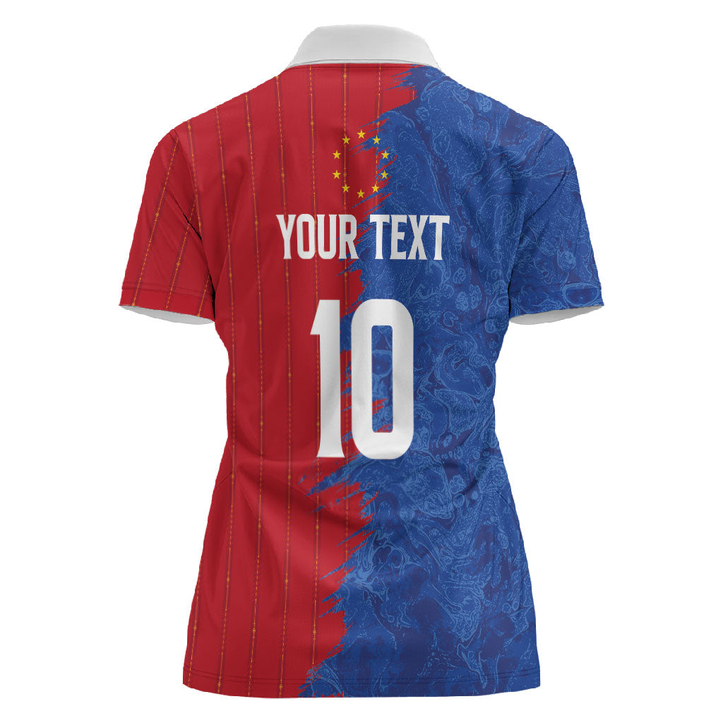 Custom Cape Verde Football 2026 Debut Women Polo Shirt Blue Sharks Stand Strong