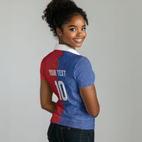 Custom Cape Verde Football 2026 Debut Women Polo Shirt Blue Sharks Stand Strong