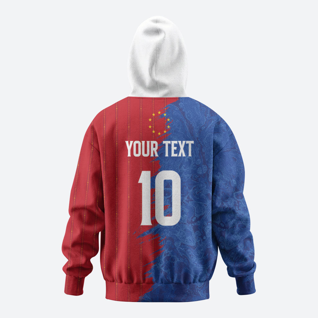 Custom Cape Verde Football 2026 Debut Zip Hoodie Blue Sharks Stand Strong