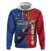 Custom Cape Verde Football 2026 Debut Zip Hoodie Blue Sharks Stand Strong