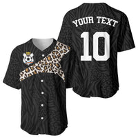 Custom DR Congo Football Baseball Jersey Leopards Texture Wild Black