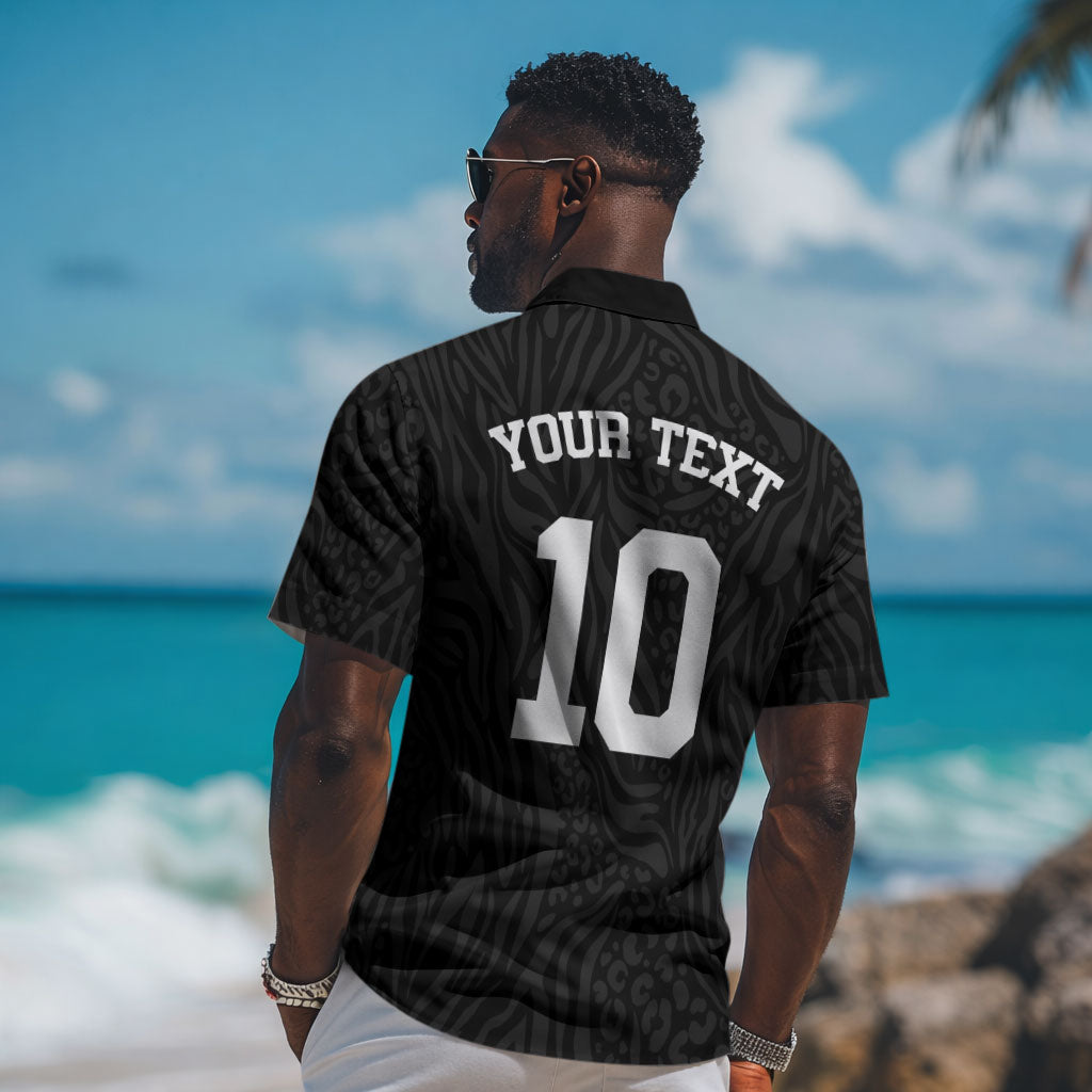 Custom DR Congo Football Hawaiian Shirt Leopards Texture Wild Black LT03