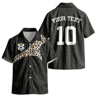Custom DR Congo Football Kid Hawaiian Shirt Leopards Texture Wild Black LT03