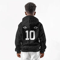 Custom DR Congo Football Kid Hoodie Leopards Texture Wild Black