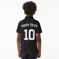Custom DR Congo Football Kid Polo Shirt Leopards Texture Wild Black