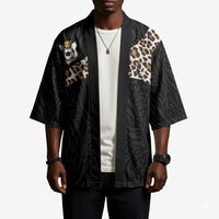 Custom DR Congo Football Kimono Leopards Texture Wild Black
