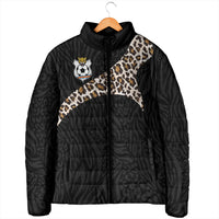 Custom DR Congo Football Padded Jacket Leopards Texture Wild Black