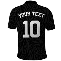 Custom DR Congo Football Polo Shirt Leopards Texture Wild Black