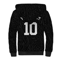 Custom DR Congo Football Sherpa Hoodie Leopards Texture Wild Black