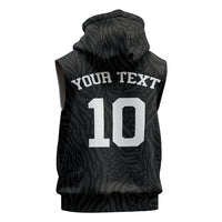 Custom DR Congo Football Sleeveless Hoodie Leopards Texture Wild Black