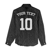 Custom DR Congo Football Women Casual Shirt Leopards Texture Wild Black