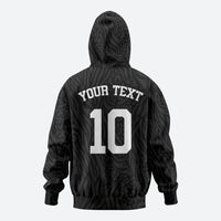 Custom DR Congo Football Zip Hoodie Leopards Texture Wild Black