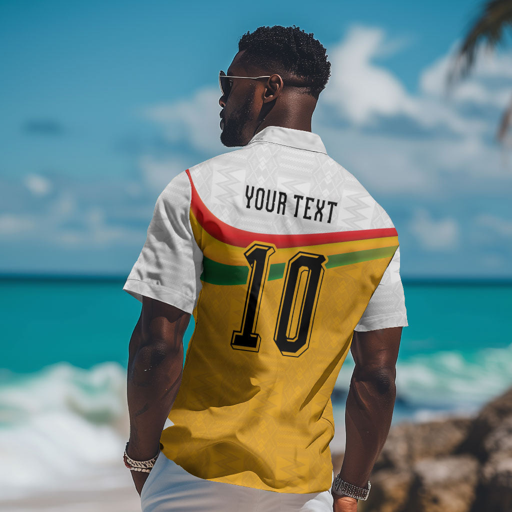 Custom Ghana Football Hawaiian Shirt Abstract Flag and Kente Pattern