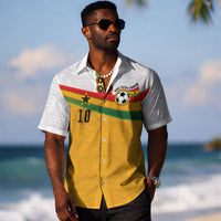Custom Ghana Football Hawaiian Shirt Abstract Flag and Kente Pattern LT03