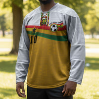 Custom Ghana Football Hockey Jersey Abstract Flag and Kente Pattern