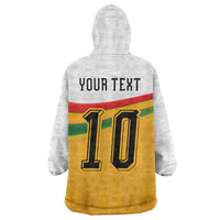 Custom Ghana Football Kid Wearable Blanket Hoodie Abstract Flag and Kente Pattern