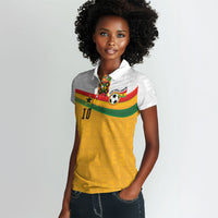 Custom Ghana Football Women Polo Shirt Abstract Flag and Kente Pattern