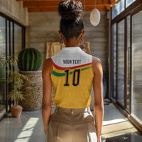 Custom Ghana Football Women Sleeveless Polo Shirt Abstract Flag and Kente Pattern