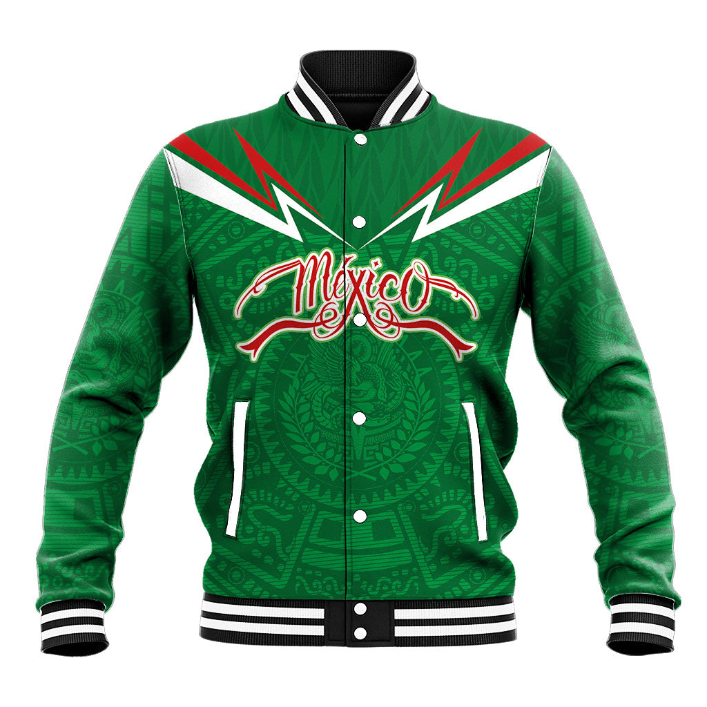 Custom Mexico Football Baseball Jacket Remixed Mexico Aztec Pattern Tribal Style