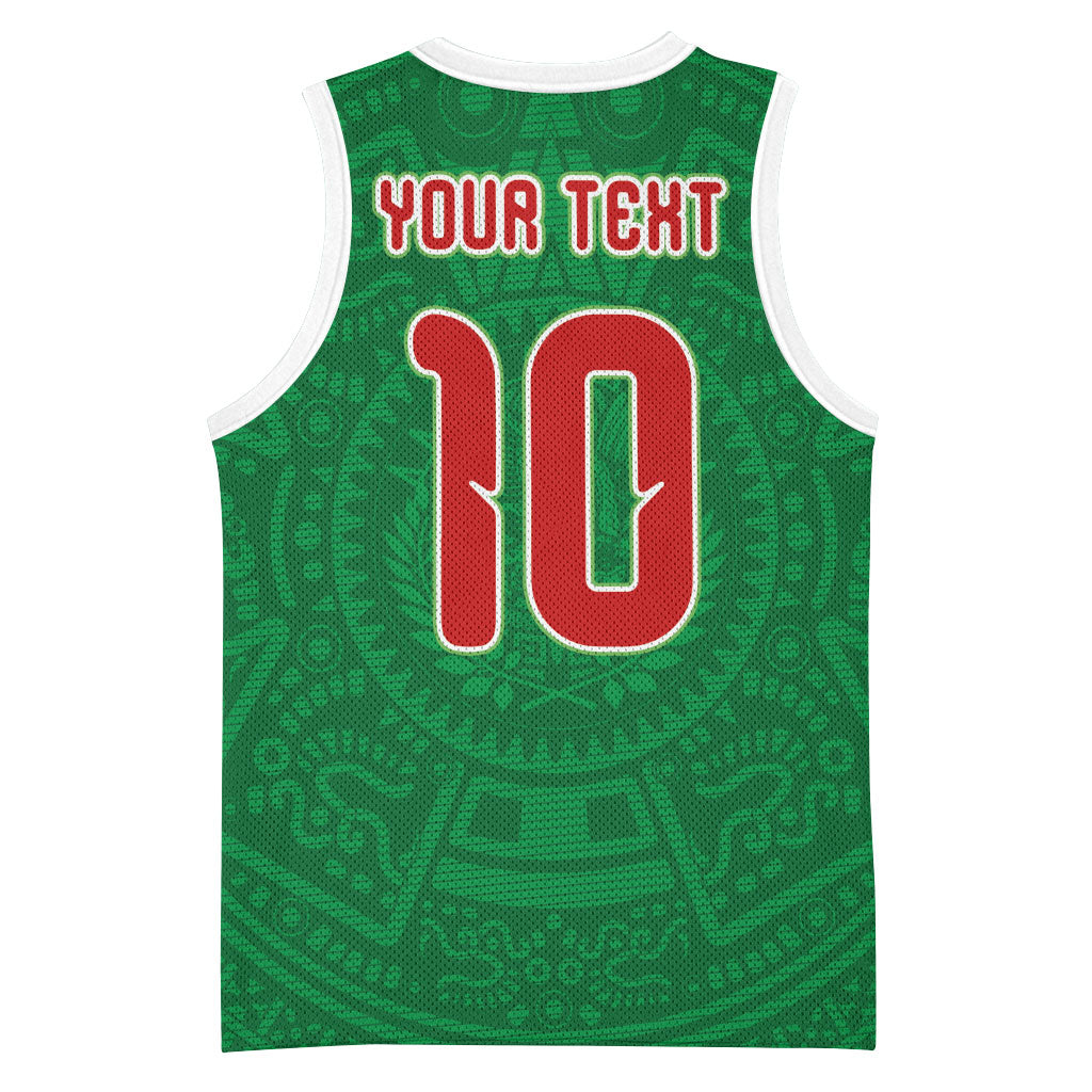 Custom Mexico Football Basketball Jersey Remixed Mexico Aztec Pattern Tribal Style
