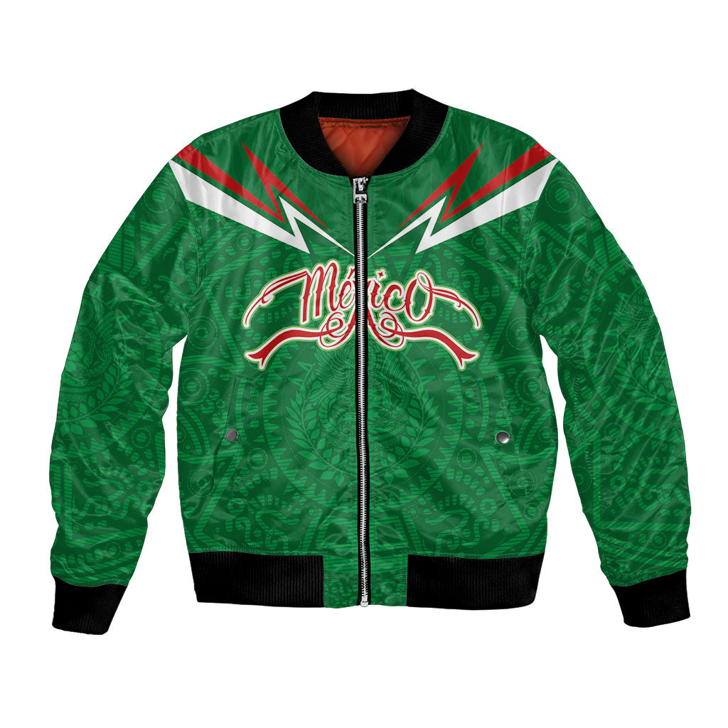 Custom Mexico Football Bomber Jacket Remixed Mexico Aztec Pattern Tribal Style