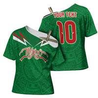 Custom Mexico Football Cross Shoulder Shirt Remixed Mexico Aztec Pattern Tribal Style