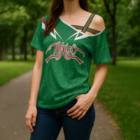 Custom Mexico Football Cross Shoulder Shirt Remixed Mexico Aztec Pattern Tribal Style