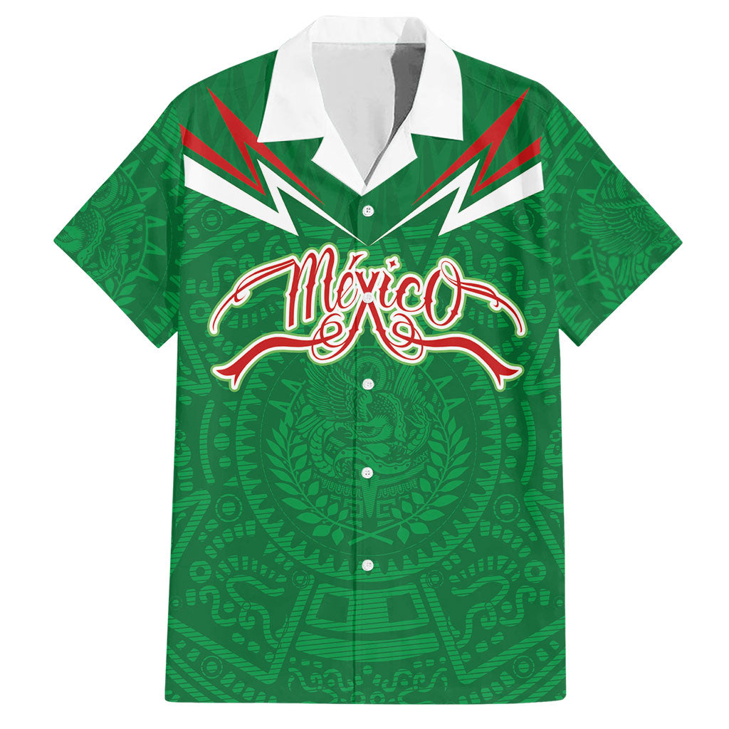 Custom Mexico Football Hawaiian Shirt Remixed Mexico Aztec Pattern Tribal Style