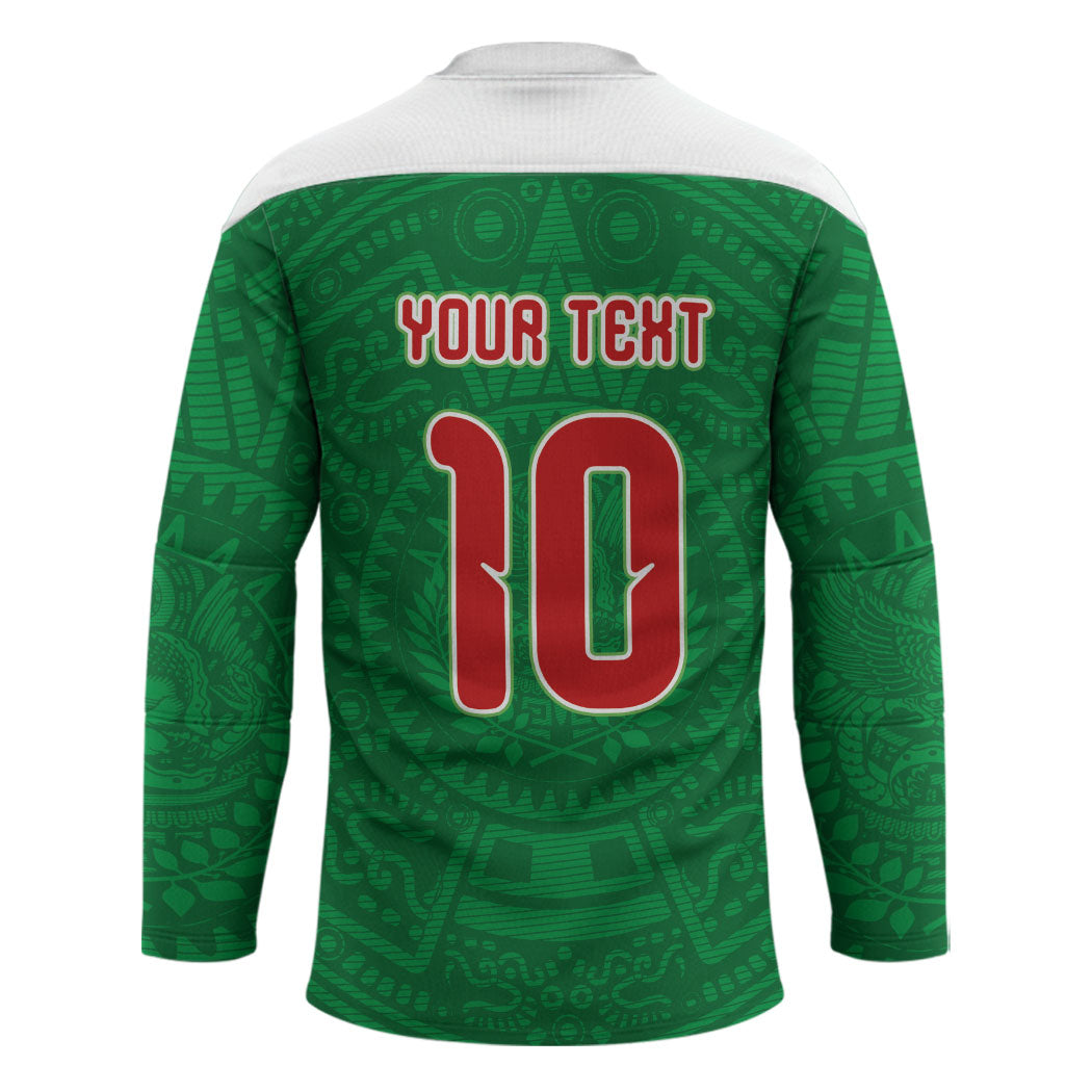 Custom Mexico Football Hockey Jersey Remixed Mexico Aztec Pattern Tribal Style