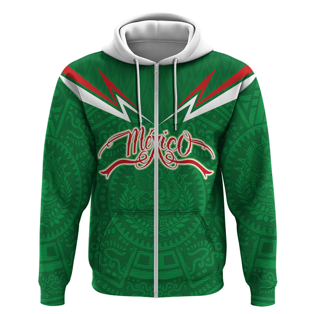 Custom Mexico Football Hoodie Remixed Mexico Aztec Pattern Tribal Style