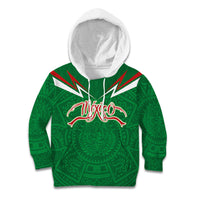 Custom Mexico Football Kid Hoodie Remixed Mexico Aztec Pattern Tribal Style