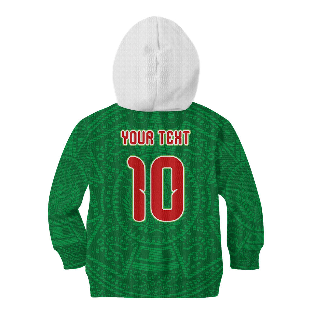 Custom Mexico Football Kid Hoodie Remixed Mexico Aztec Pattern Tribal Style