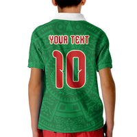 Custom Mexico Football Kid Polo Shirt Remixed Mexico Aztec Pattern Tribal Style