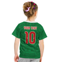 Custom Mexico Football Kid T Shirt Remixed Mexico Aztec Pattern Tribal Style