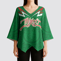 Custom Mexico Football Kimono Sleeve Blouse Remixed Mexico Aztec Pattern Tribal Style