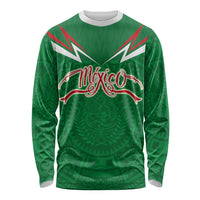 Custom Mexico Football Long Sleeve Shirt Remixed Mexico Aztec Pattern Tribal Style