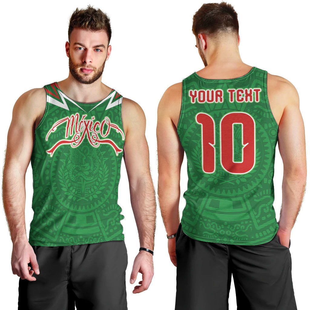 Custom Mexico Football Men Tank Top Remixed Mexico Aztec Pattern Tribal Style